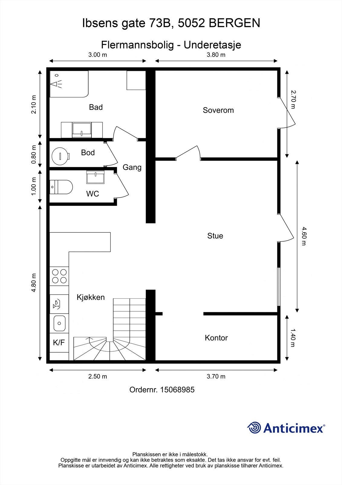 Plantegning underetasje Galleribilde