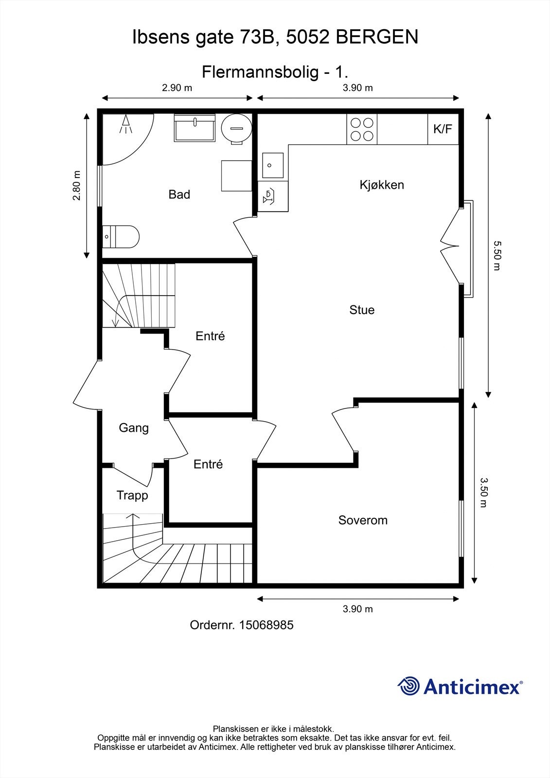 Plantegning 1 etasje. Galleribilde