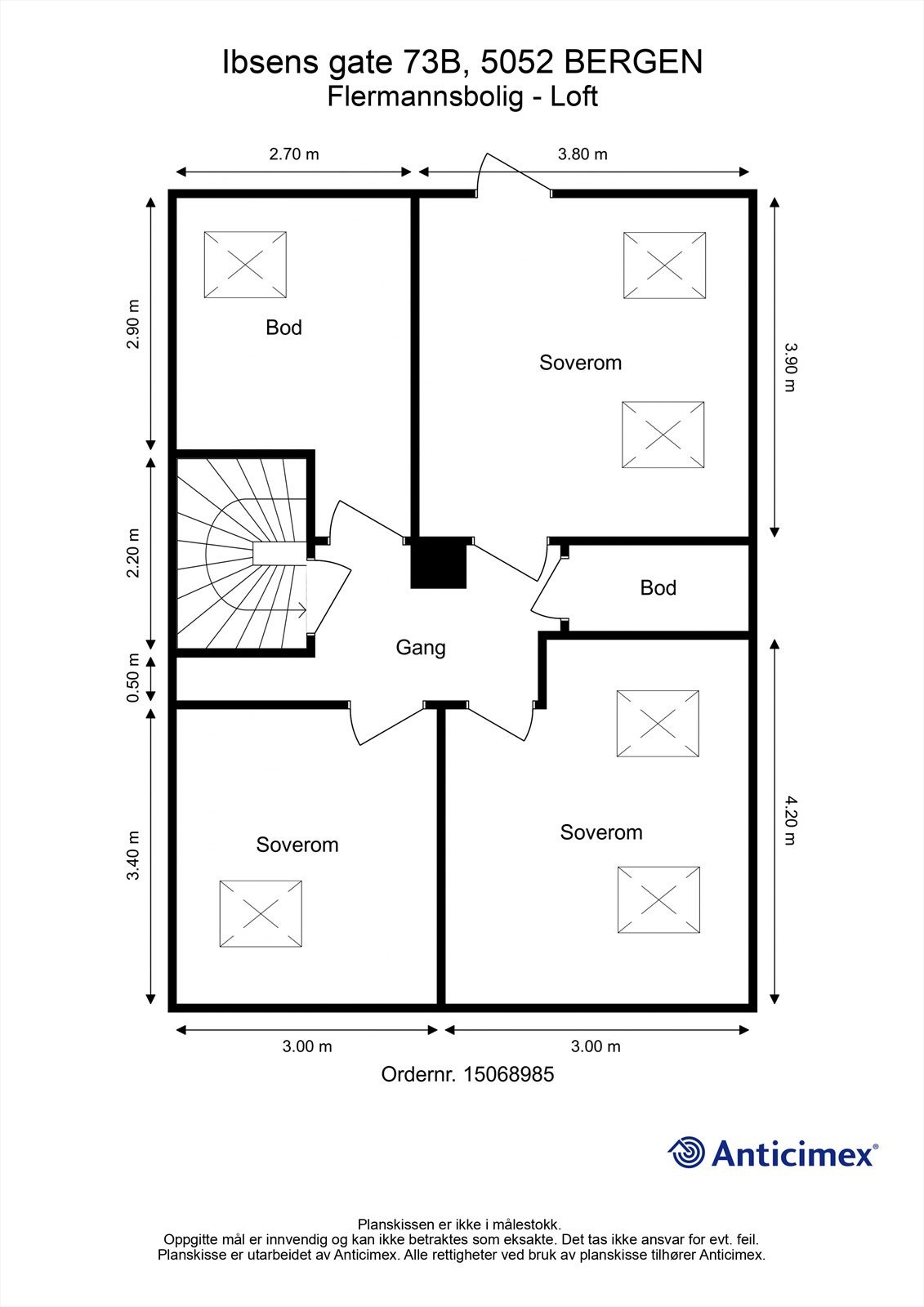 Plantegning loft Galleribilde