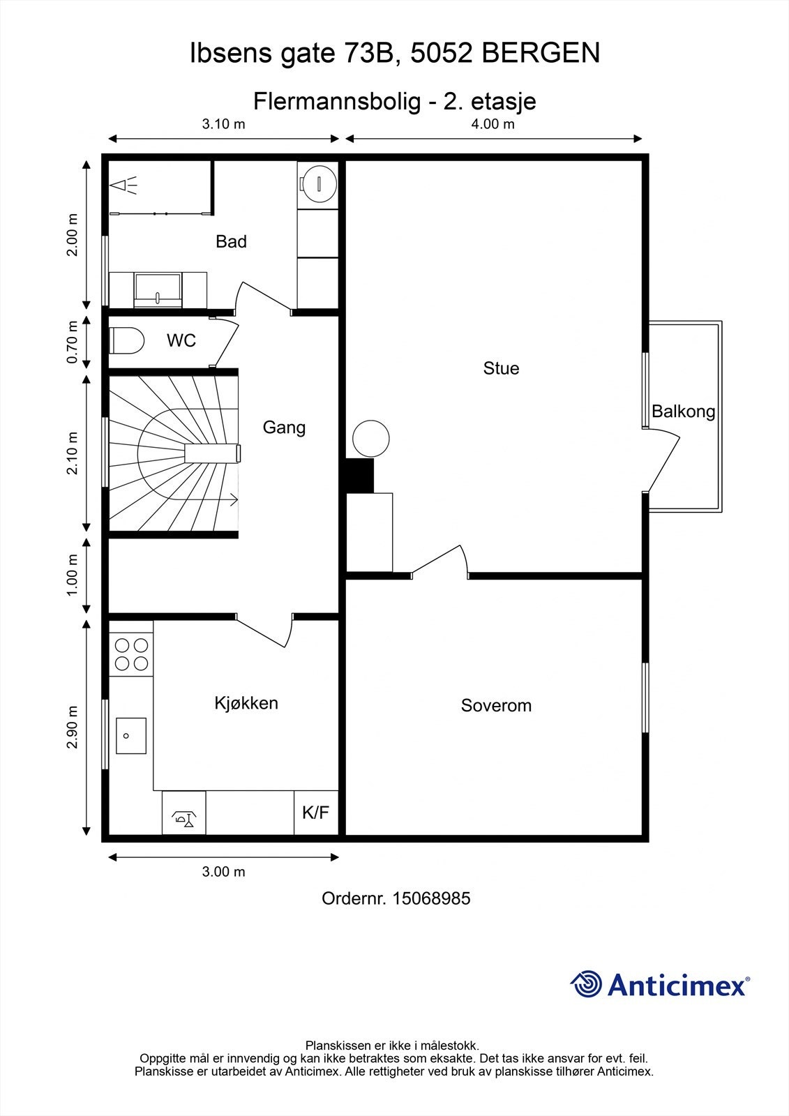 Plantegning 2. etasje Galleribilde