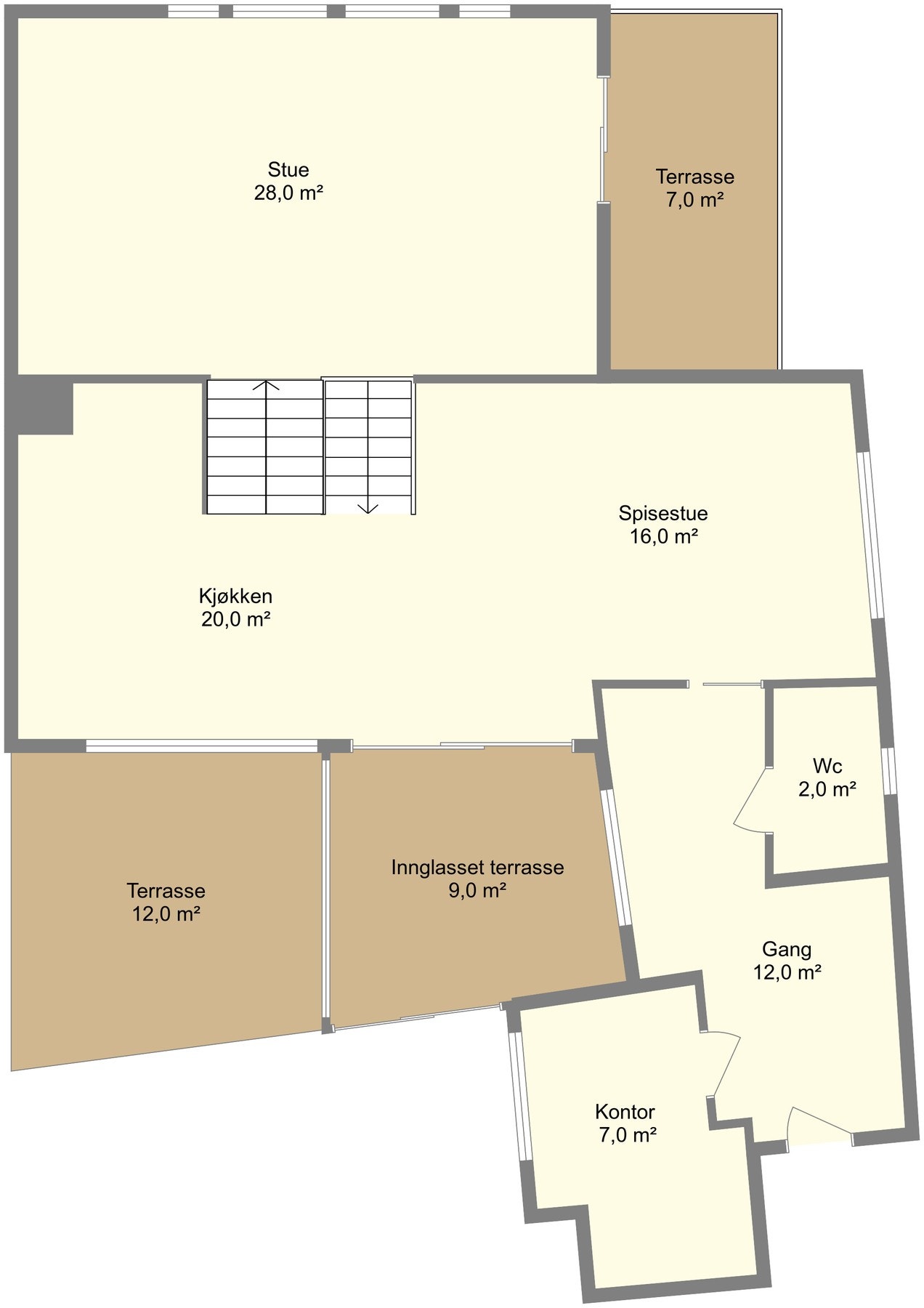 Planskisse med arealer Galleribilde