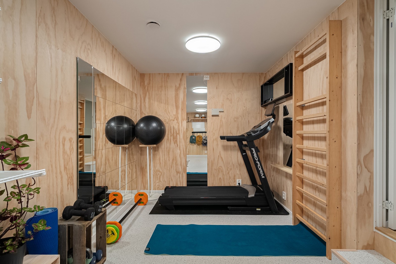 Trenings- og hobbyrom i kjeller. Galleribilde