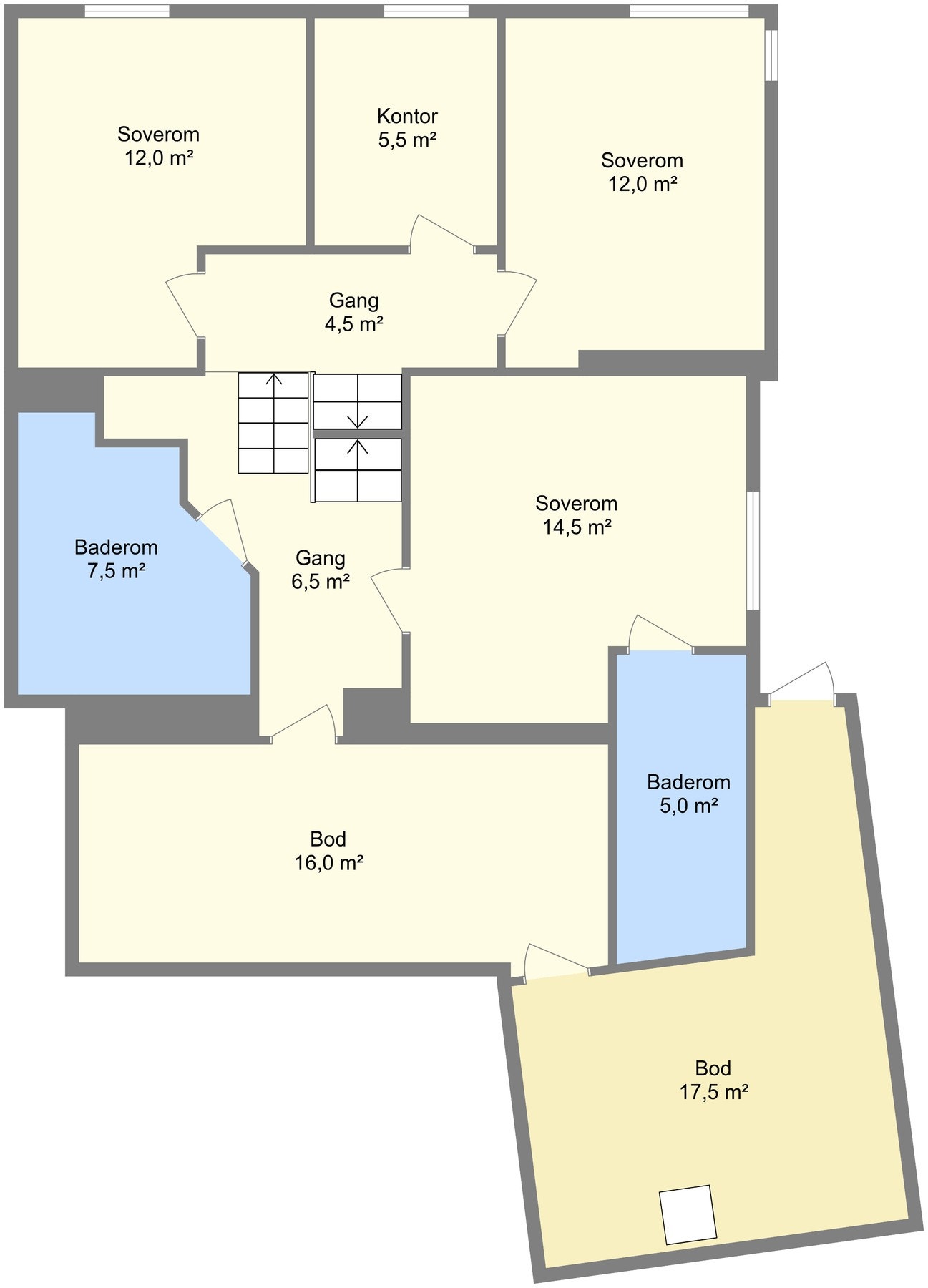 Planskisse med arealer Galleribilde