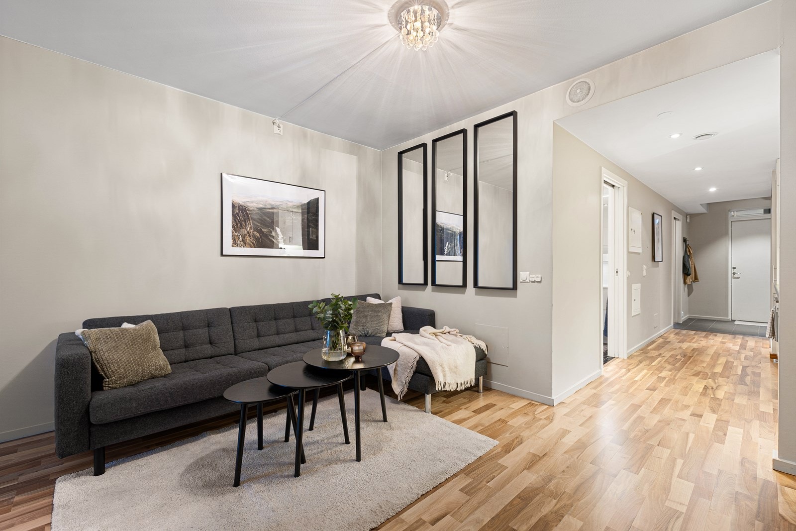 Stue/kjøkken er oppmålt til hele 22,5 m² Galleribilde