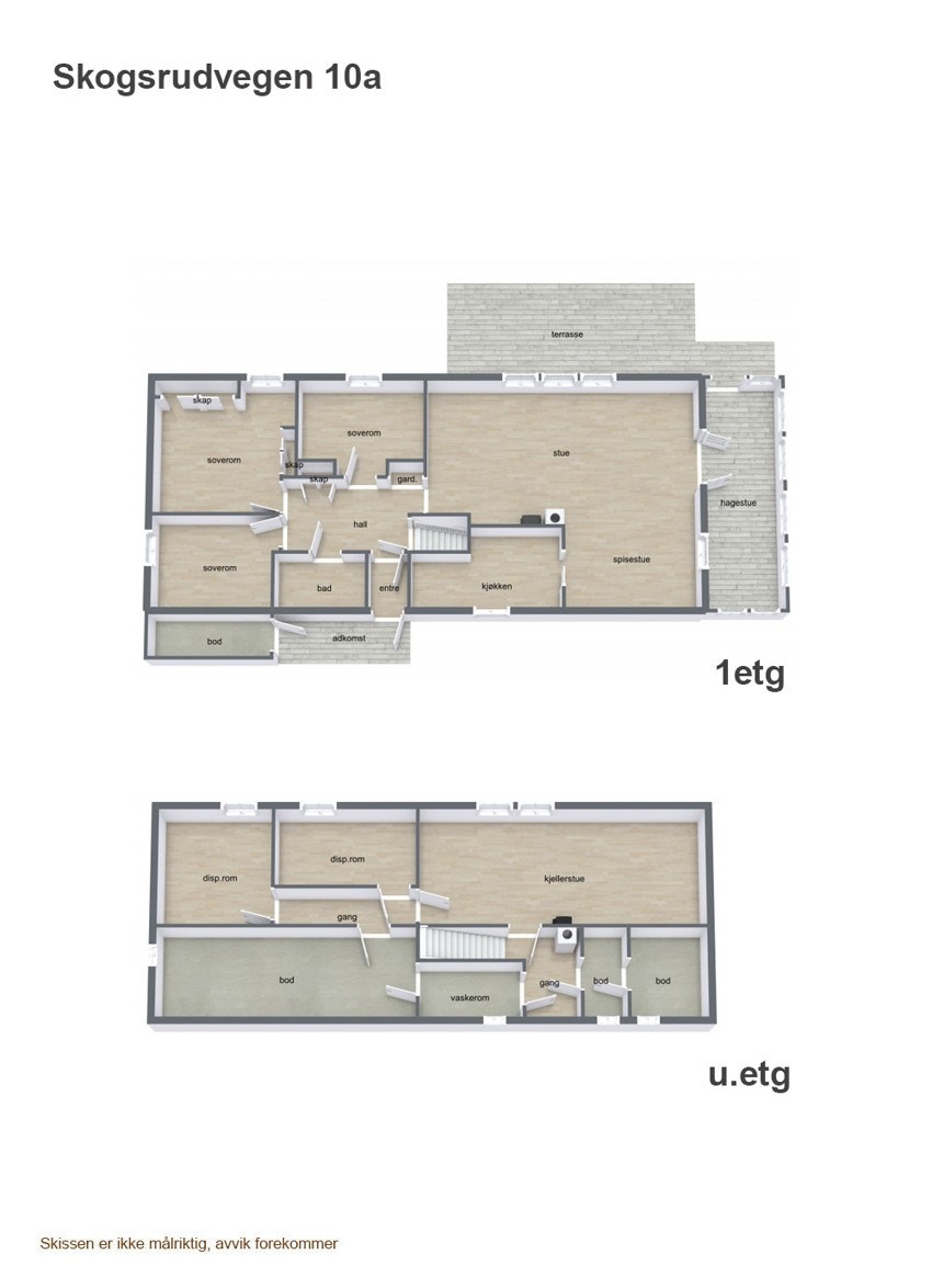 Plantegning over begge plan Galleribilde