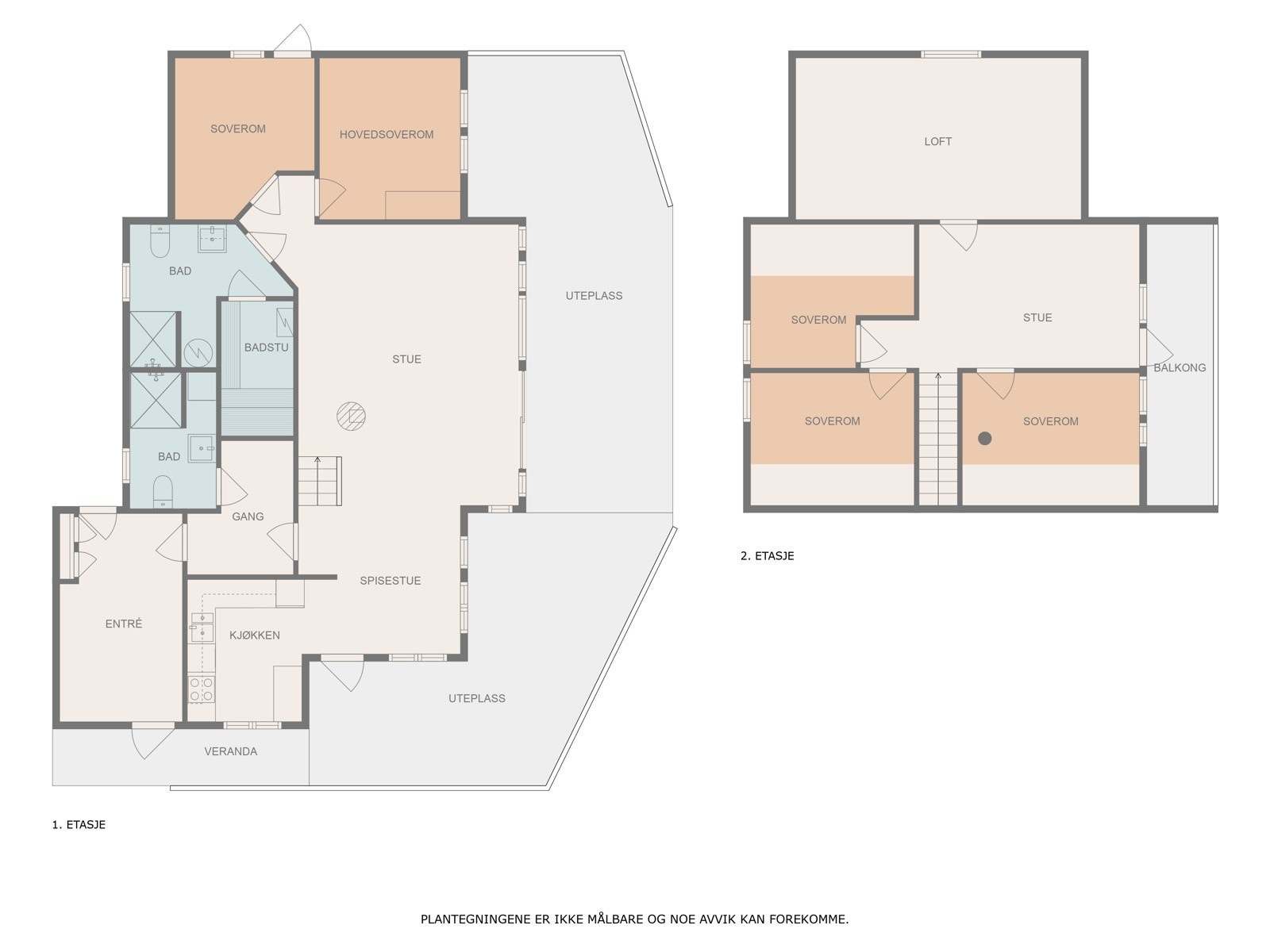Plantegning over begge etasjene. Galleribilde