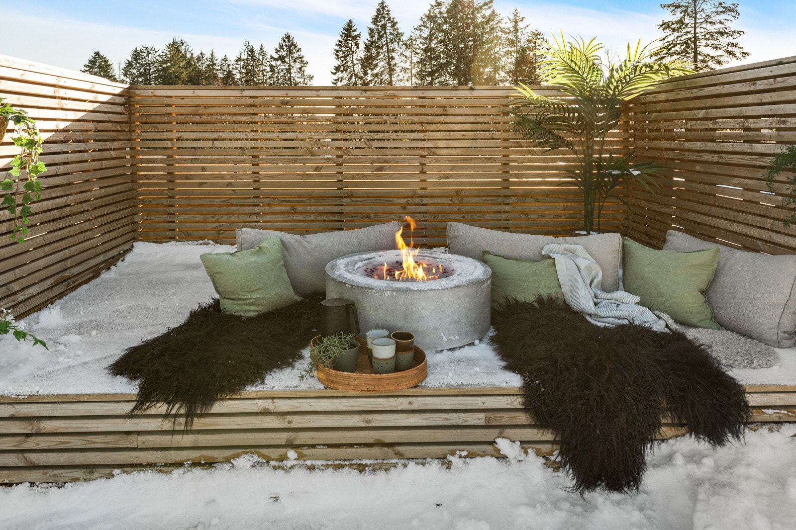 Koselig plass som kan benyttes både vinter som sommer Galleribilde