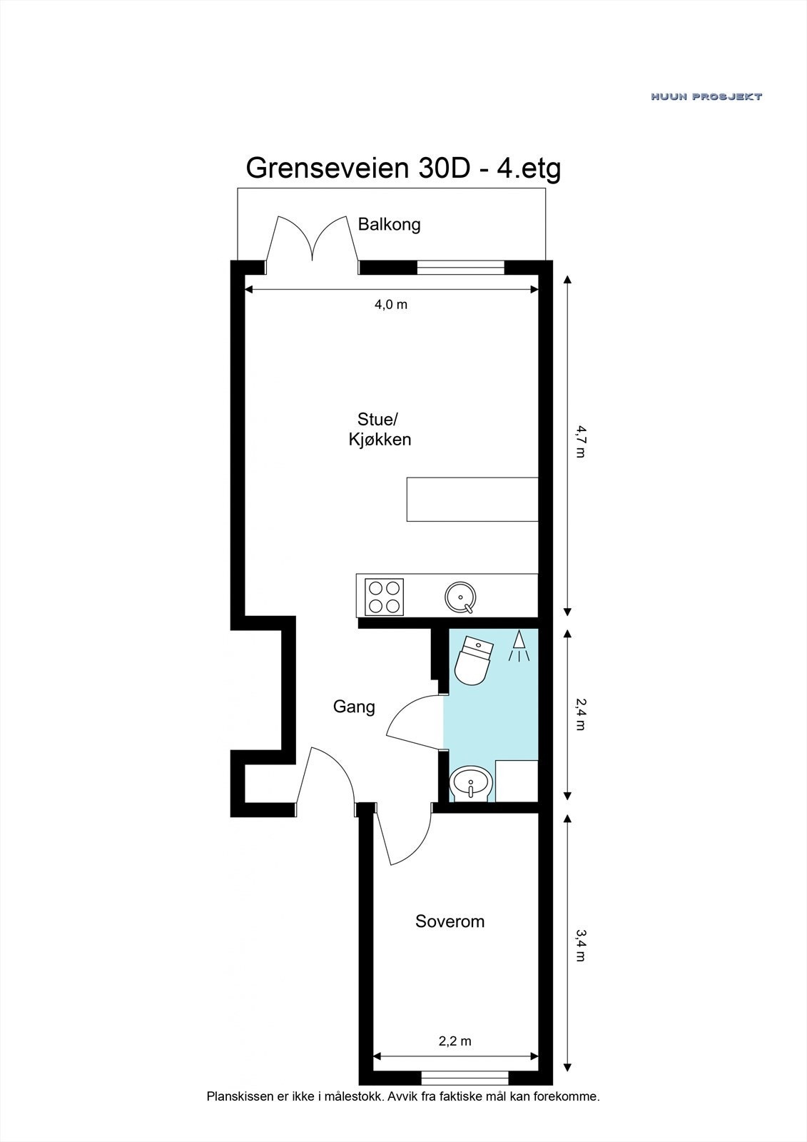 Plantegning Grenseveien 30D Galleribilde
