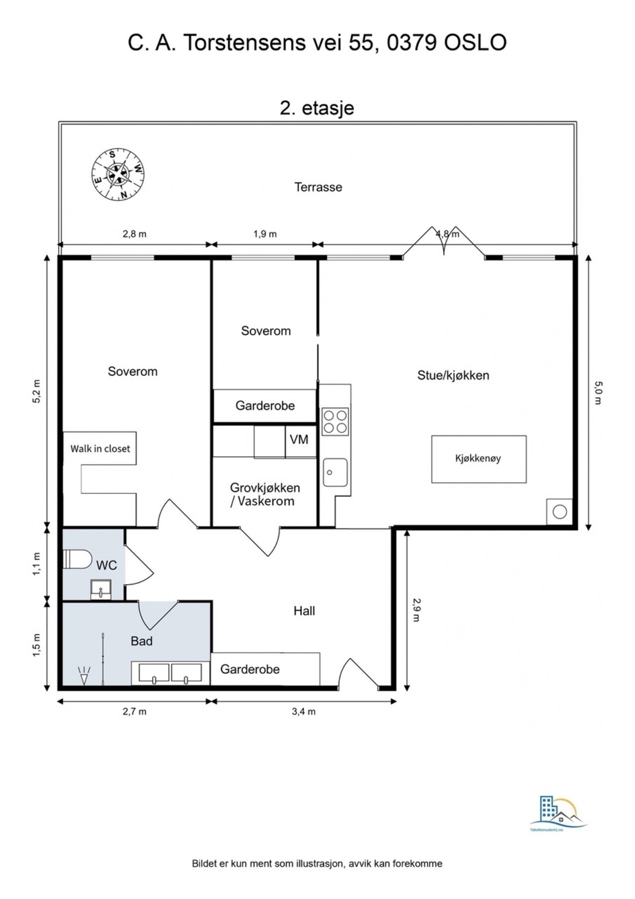 Leiligheten ligger i 2. etg, med heis, og er bygget om med en mer funksjonell planløsning. Galleribilde