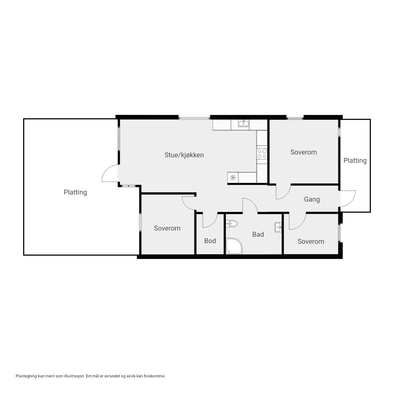 Plantegning 1. etasje Galleribilde