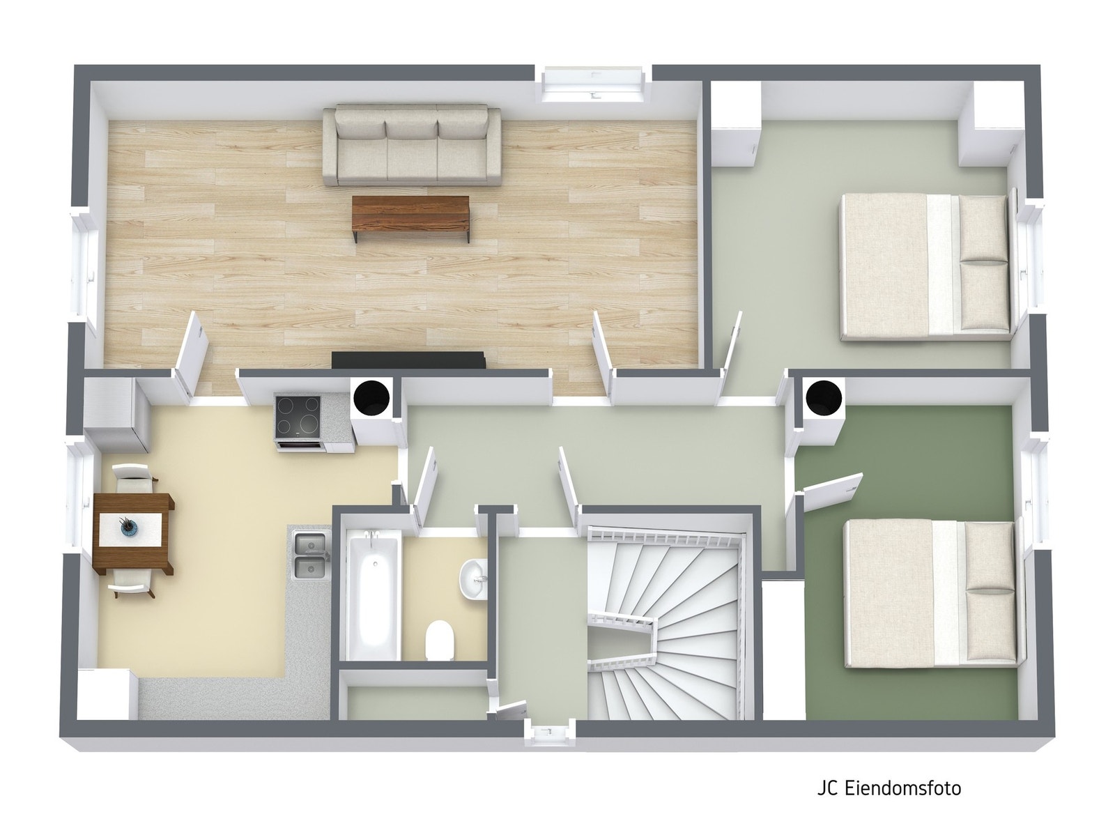 3d plantegning loft. Galleribilde