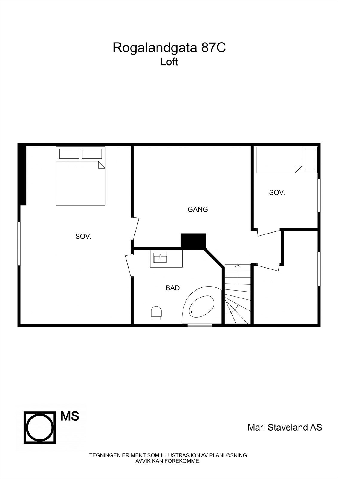 Planløsning Loft. Galleribilde