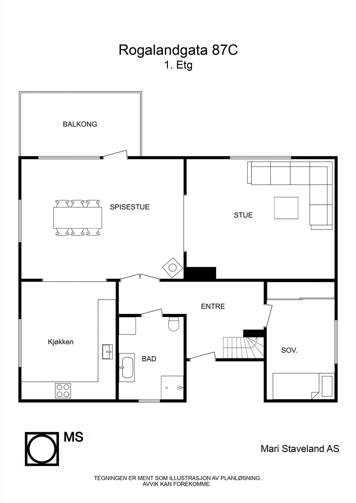 Planløsning 1.etasje. Galleribilde