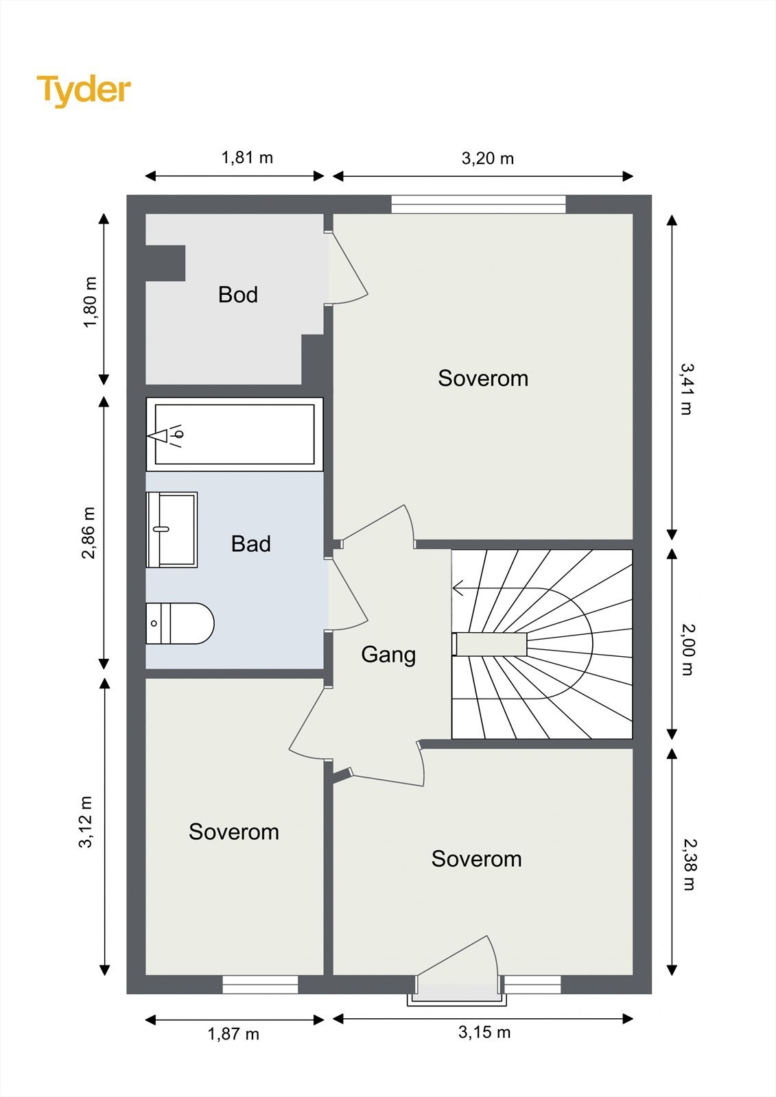Plantegning 2.etg Galleribilde