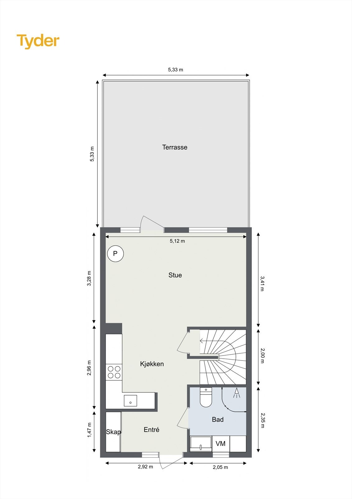Plantegning 1.etg Galleribilde