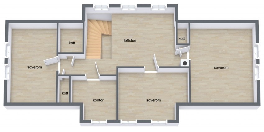 Plantegning loftsetasje Galleribilde