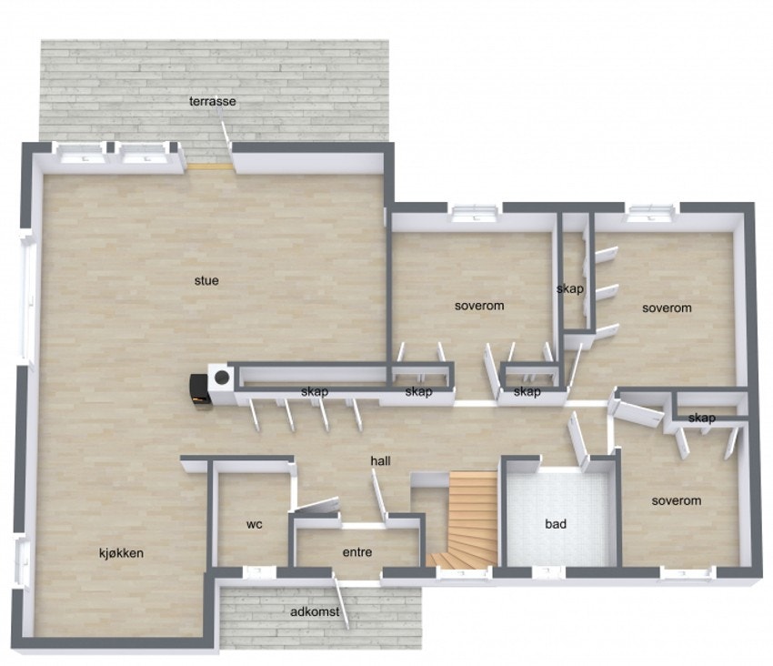 Plantegning 1.etasje Galleribilde