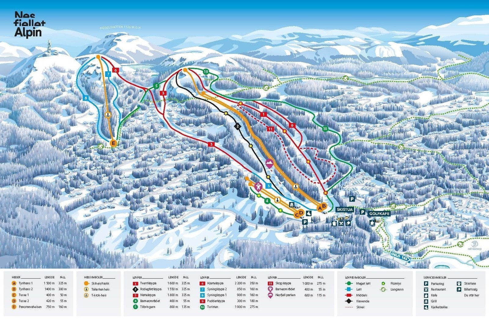 I bunnen av alpinsenteret er en av Norges flotteste skistuer med servering, afterski, skibutikk og skiutleie. Alpinsenteret er veldrevet og har en av landets beste parker for Jibbing og Snowboard Galleribilde