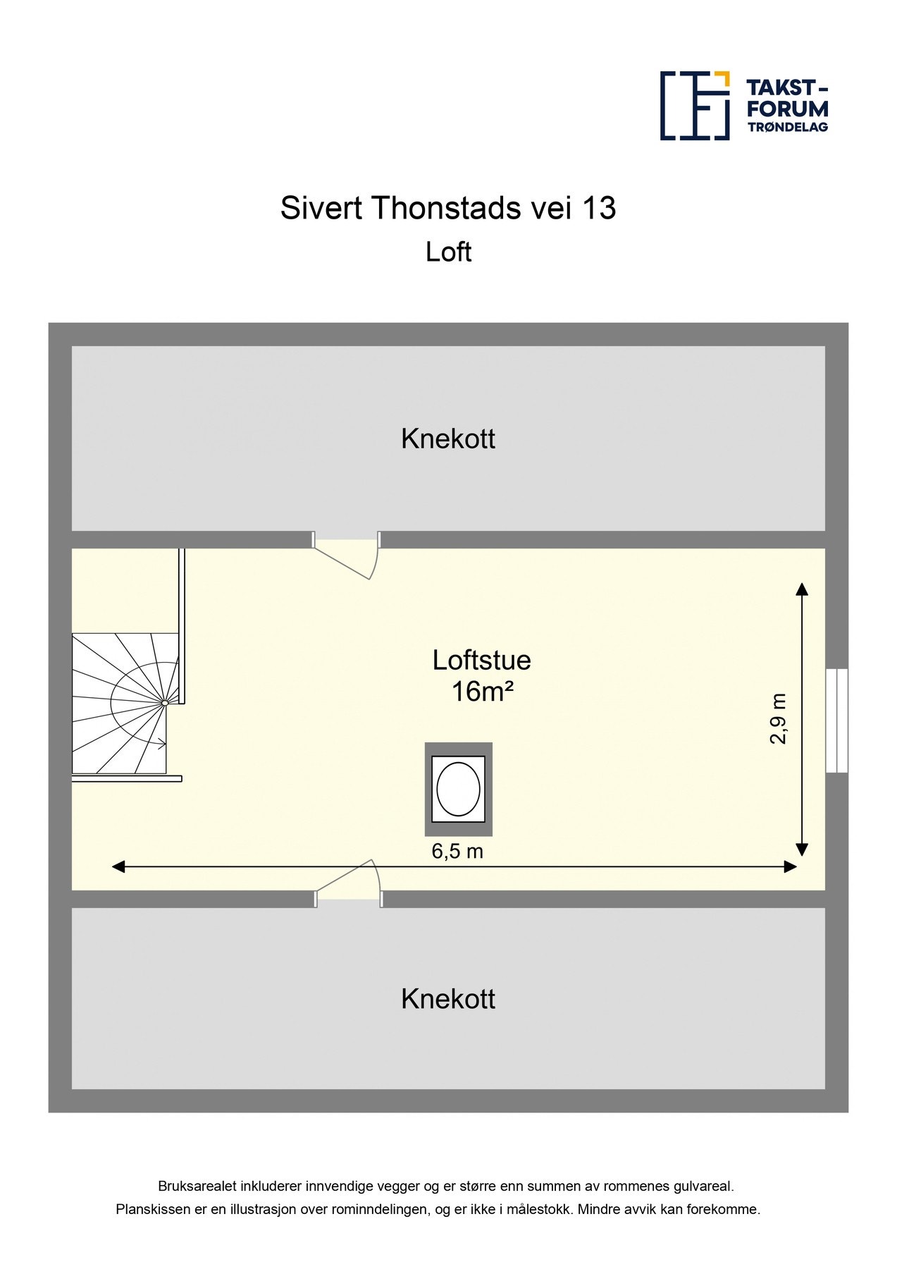 Planskisse loft. Galleribilde