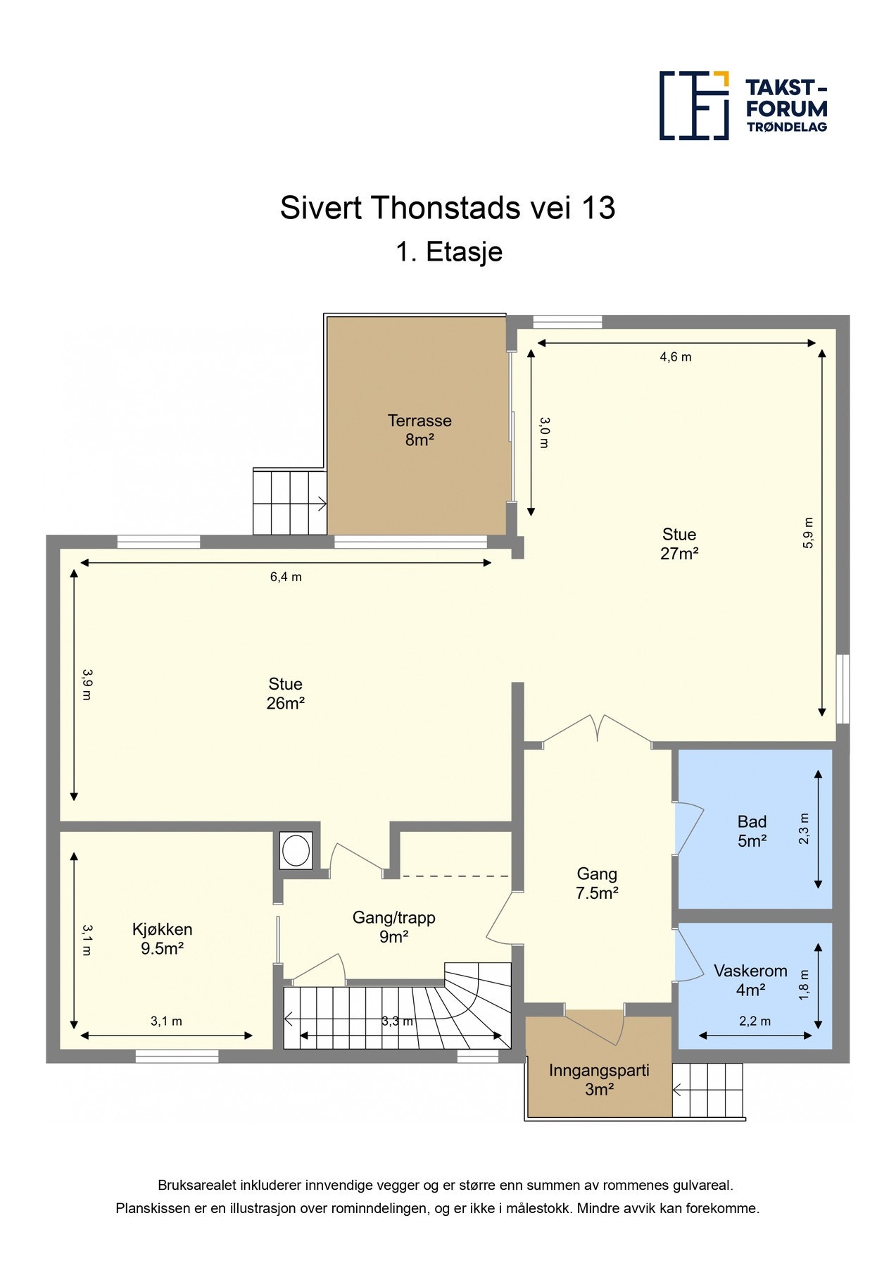 Planskisse 1. etasje. Galleribilde