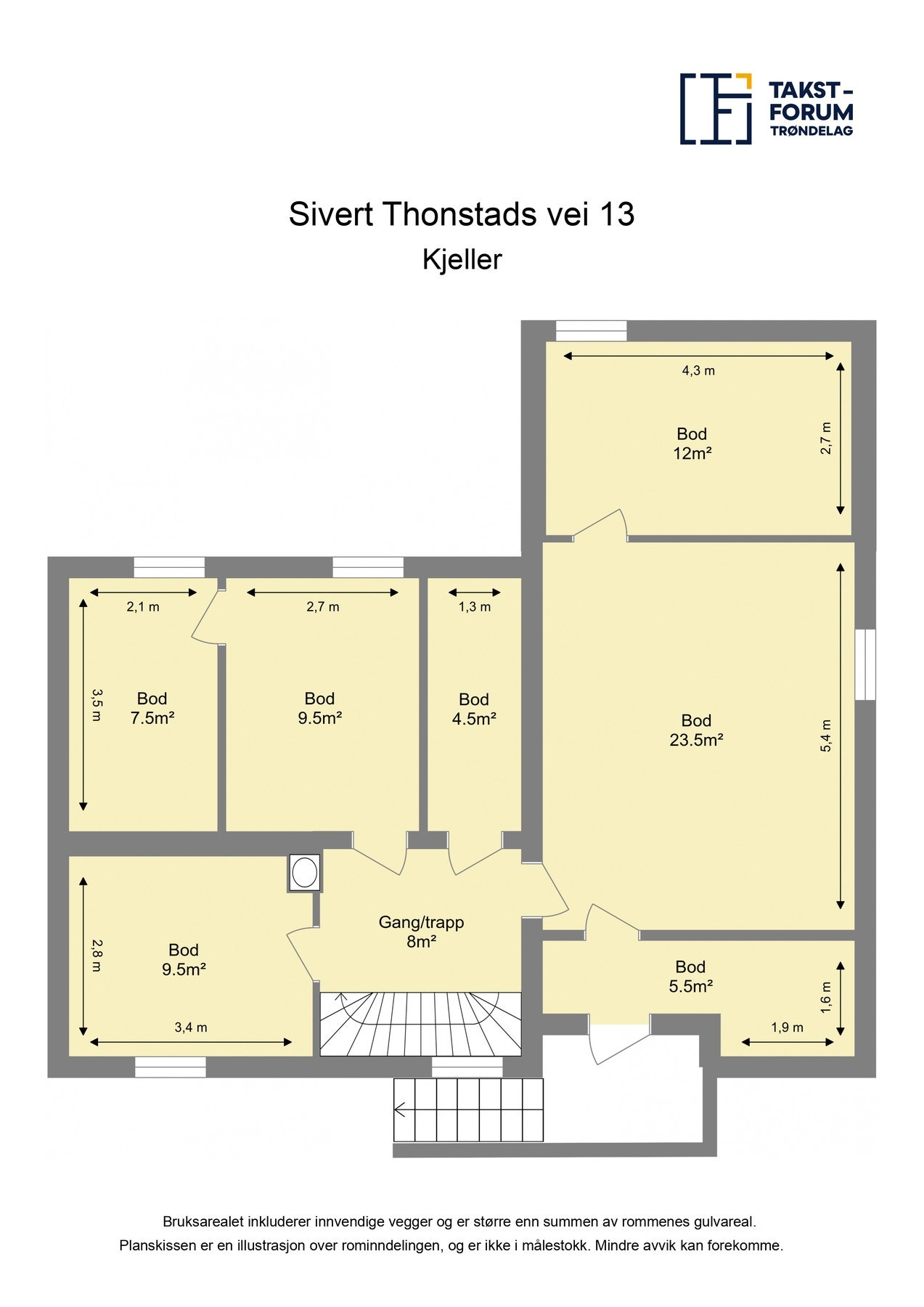 Planskisse kjeller. Galleribilde