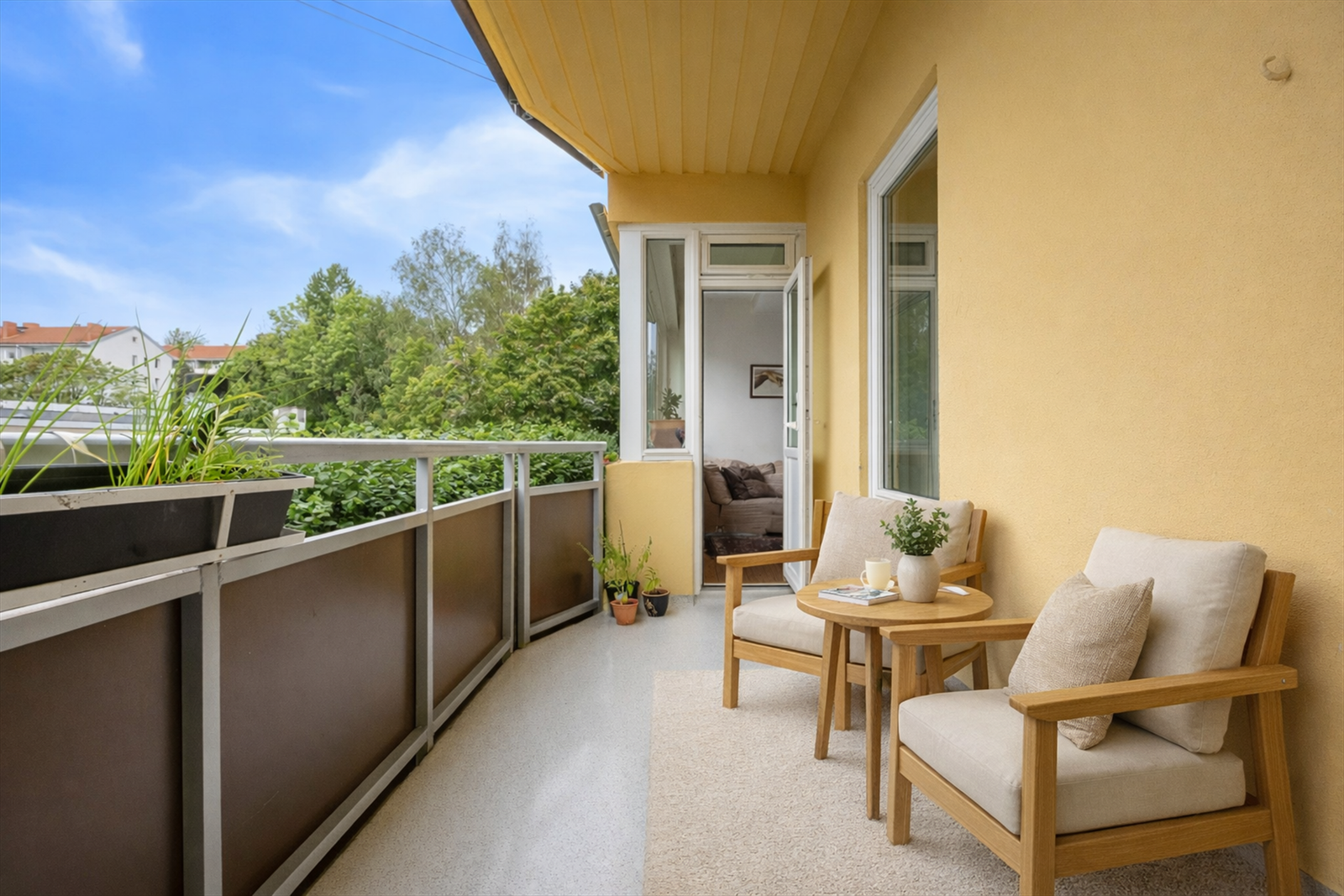 Fasade- og balkong rehabilitering er foretatt i 2022/2023. Digitalt stylet bilde med ChatGPT - avvik kan forekomme Galleribilde