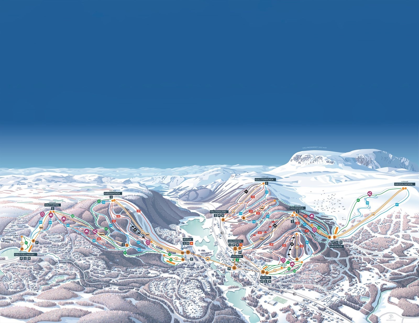 Geilo har et stort og godt løypenett for alpint. Galleribilde
