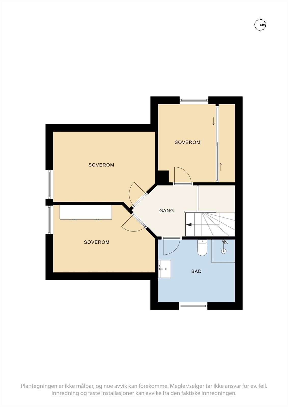 Plantegning loftsetasje. Galleribilde