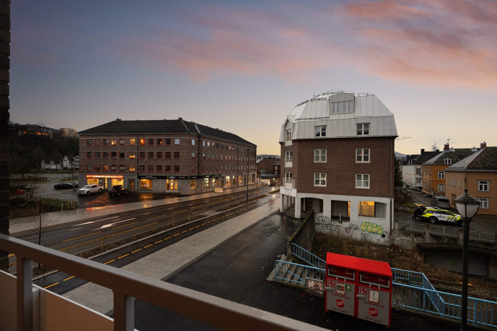 Utsikt fra leiligheten mot miljøgata Innherredsveien. Galleribilde