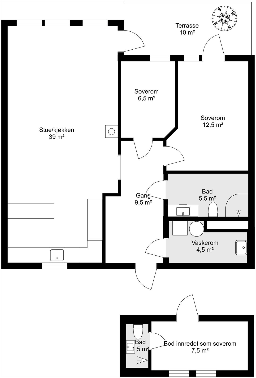 Planskisse leilighet 2. etasje Galleribilde
