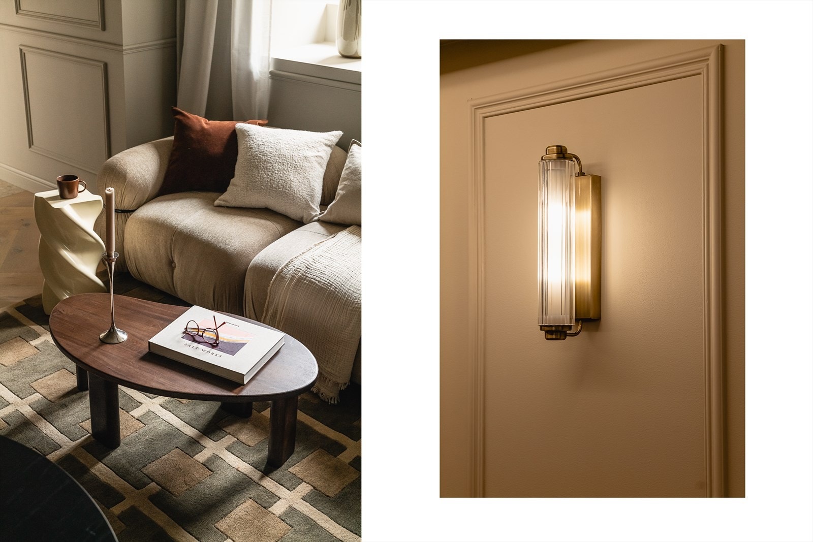 Veggmonterte lamper medfølger handelen. Galleribilde