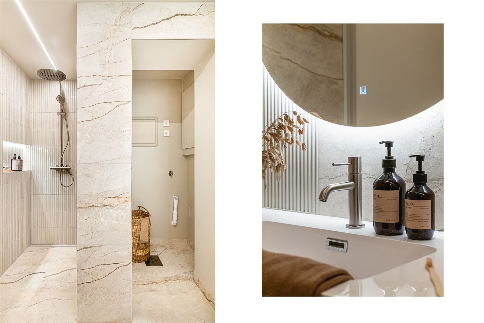 Praktisk innhukk for vaskemaskin/tørketrommel. Her kommer det en glassdør før overtagelse. Galleribilde