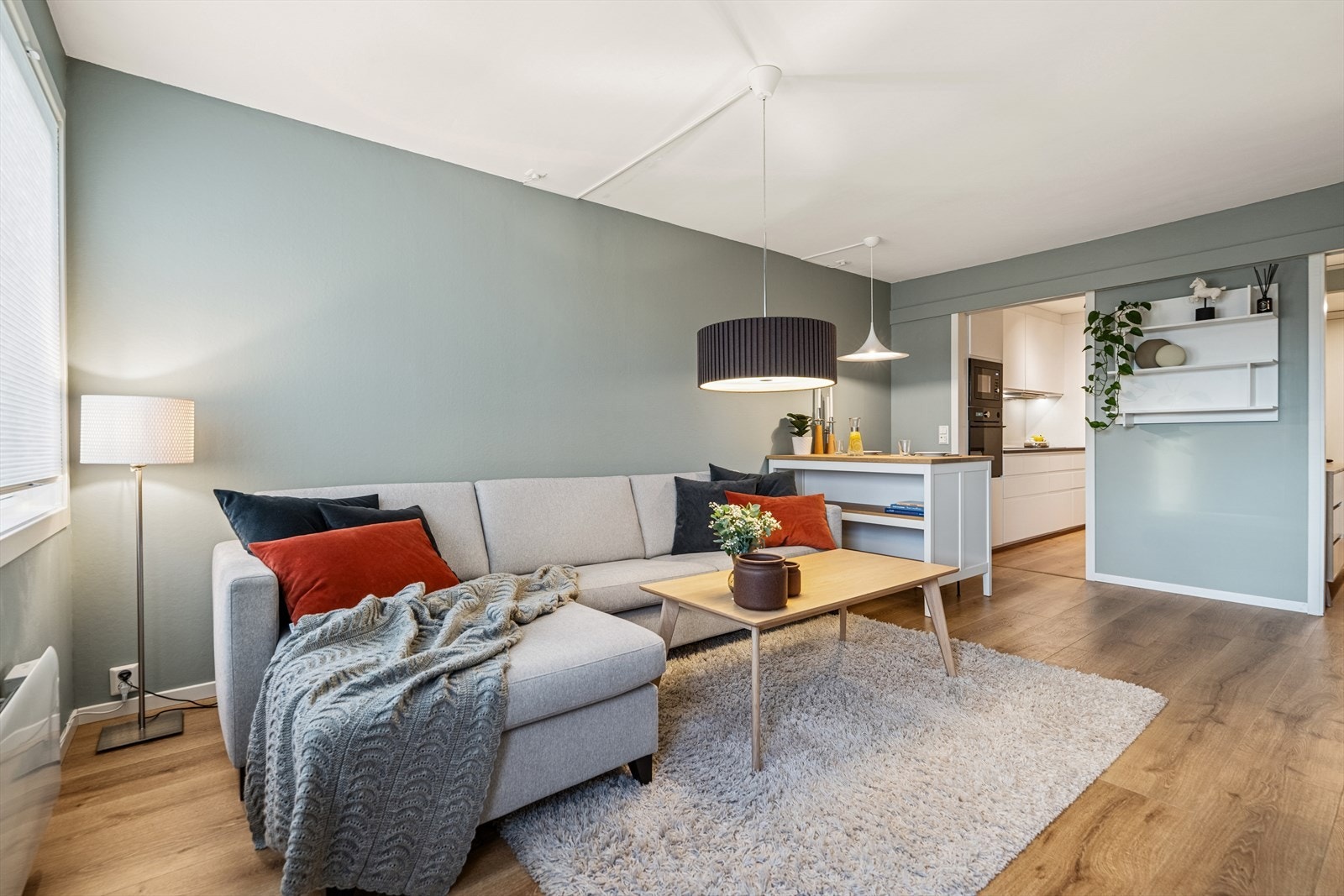 Stuen har plass til stor sofagruppe. Galleribilde