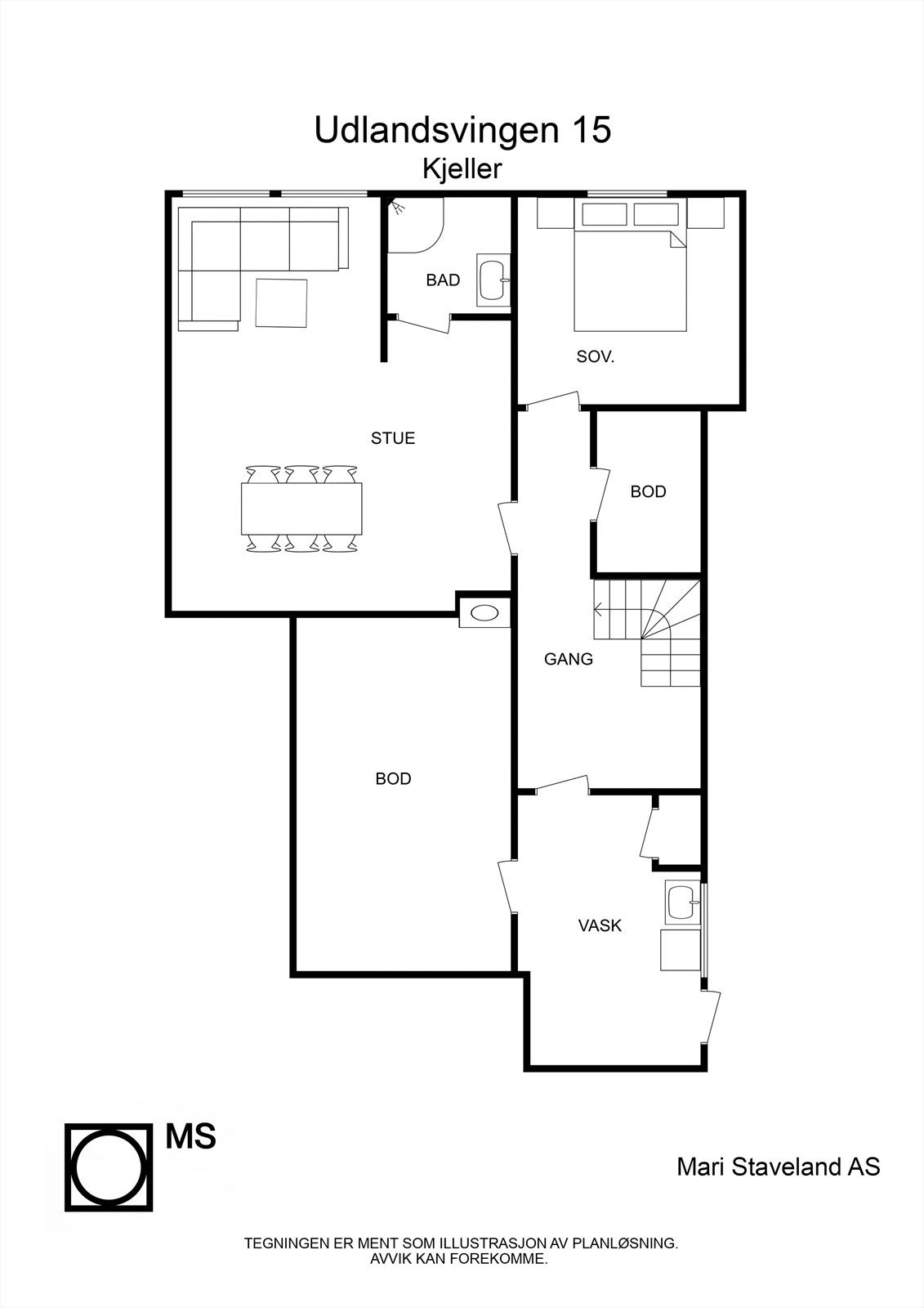 Plantegning kjellerplan Galleribilde