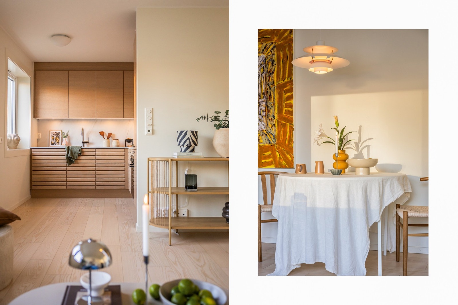 Det er integrerte hvitevarer fra Siemens, AEG kombiskap og ventilator fra Røroshetta. Galleribilde