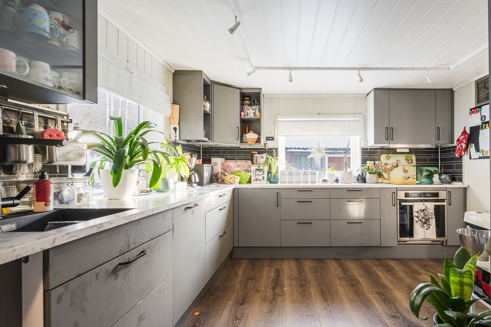 Stort kjøkken av nyere standard Galleribilde