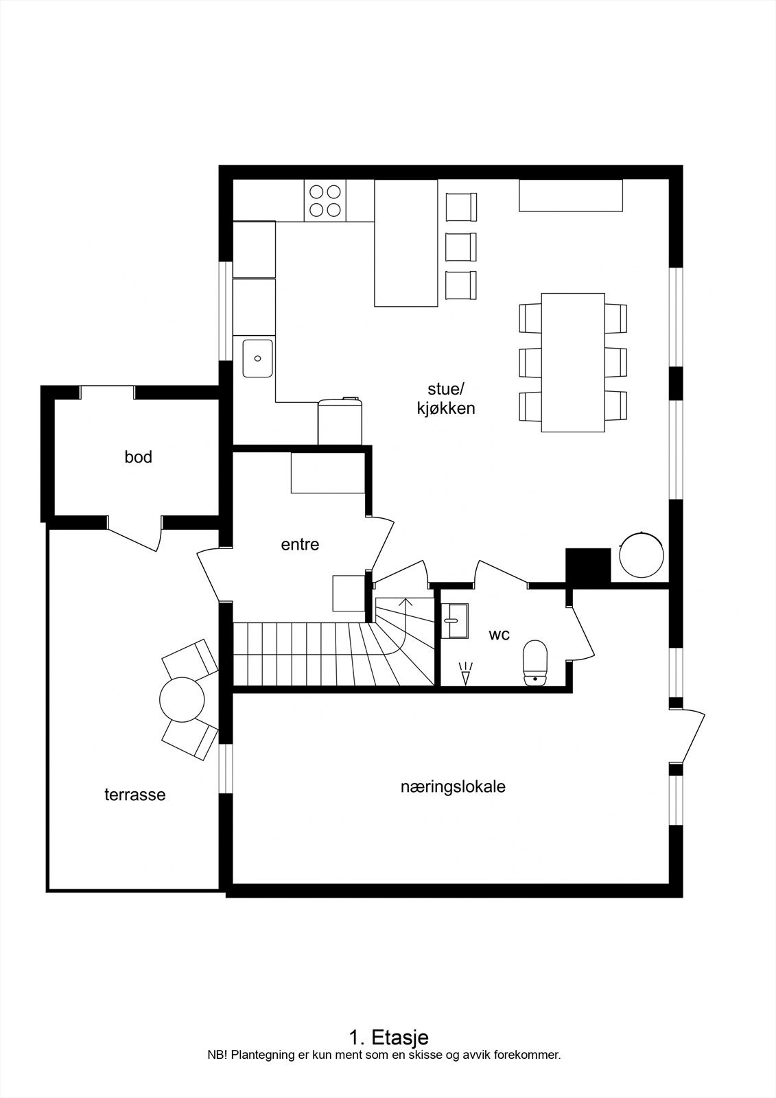 Plantegning 1. etasje Galleribilde