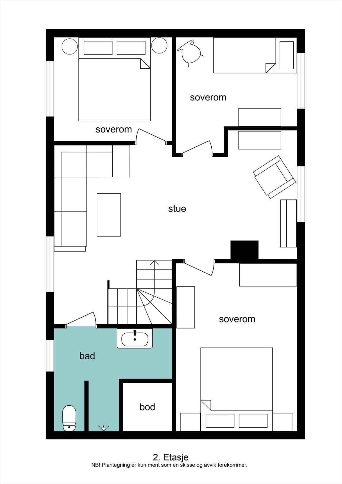 Plantegning 2. etasje Galleribilde