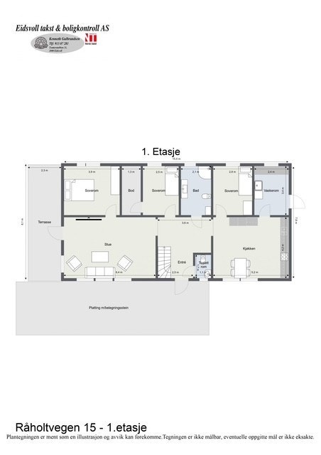 Planløsning av boligens 1. etasje. Galleribilde