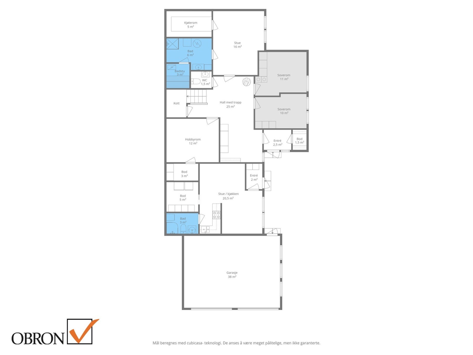 Planskisse 1. etasje med hybelleilighet. Galleribilde
