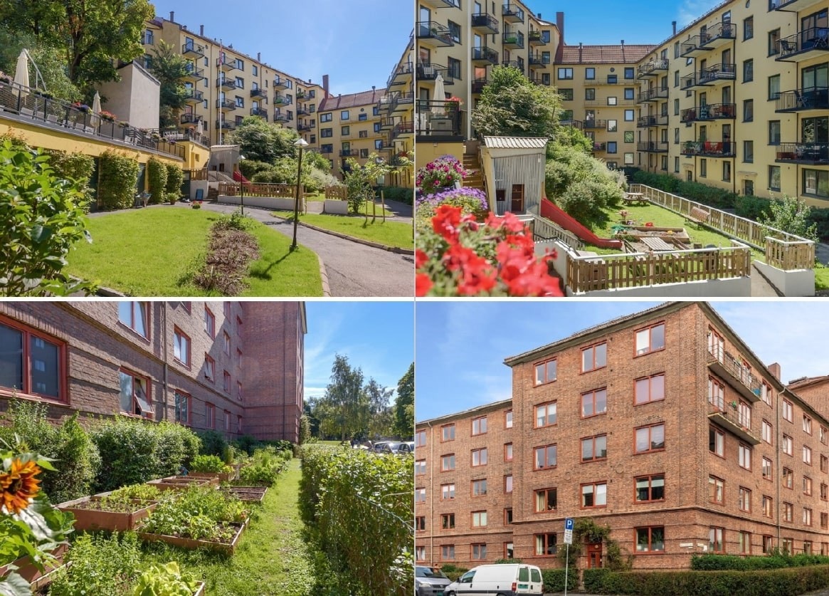 Hyggelige utområde i bakgård Galleribilde