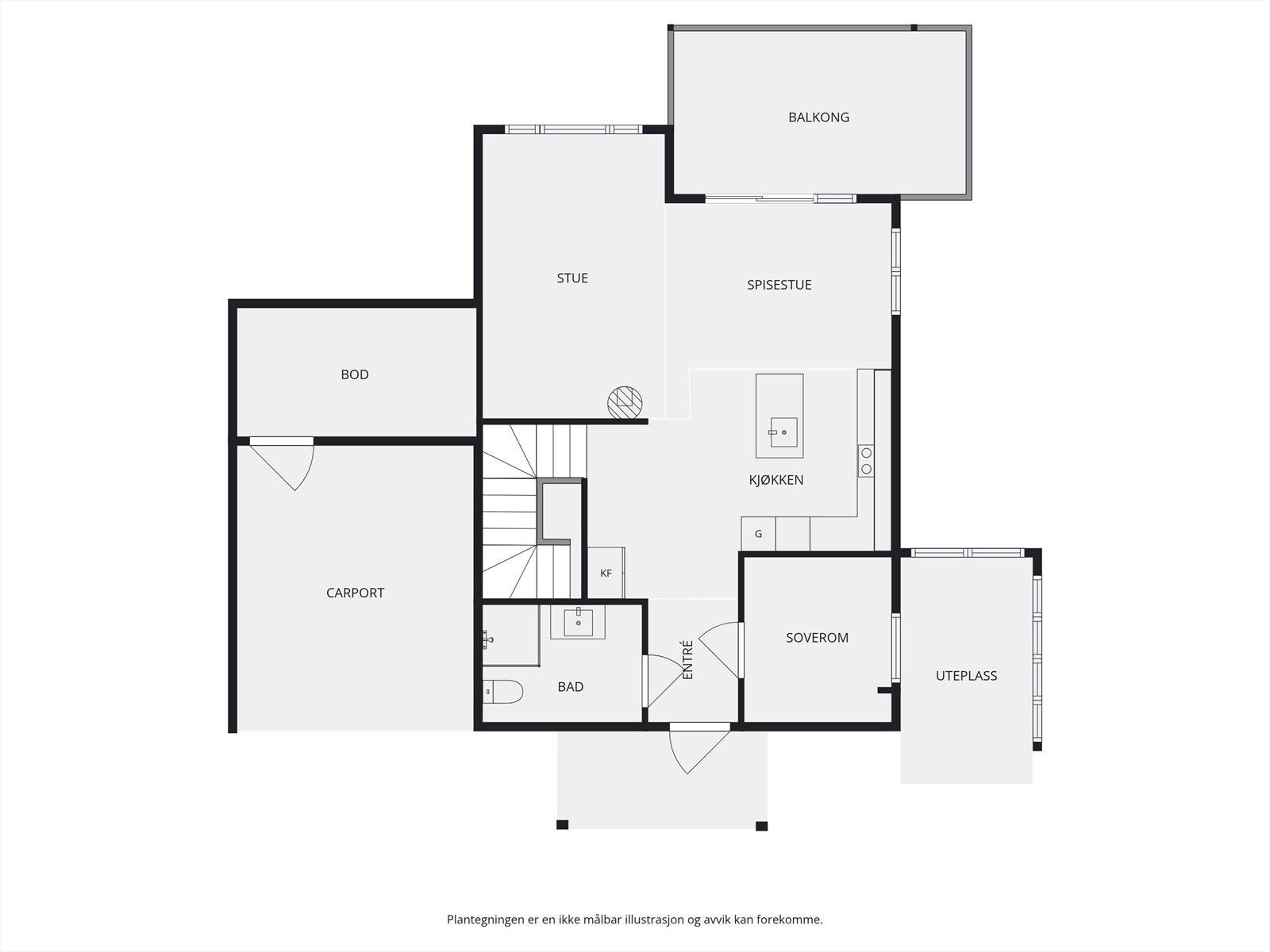 Plantegning hovedetasje. Galleribilde