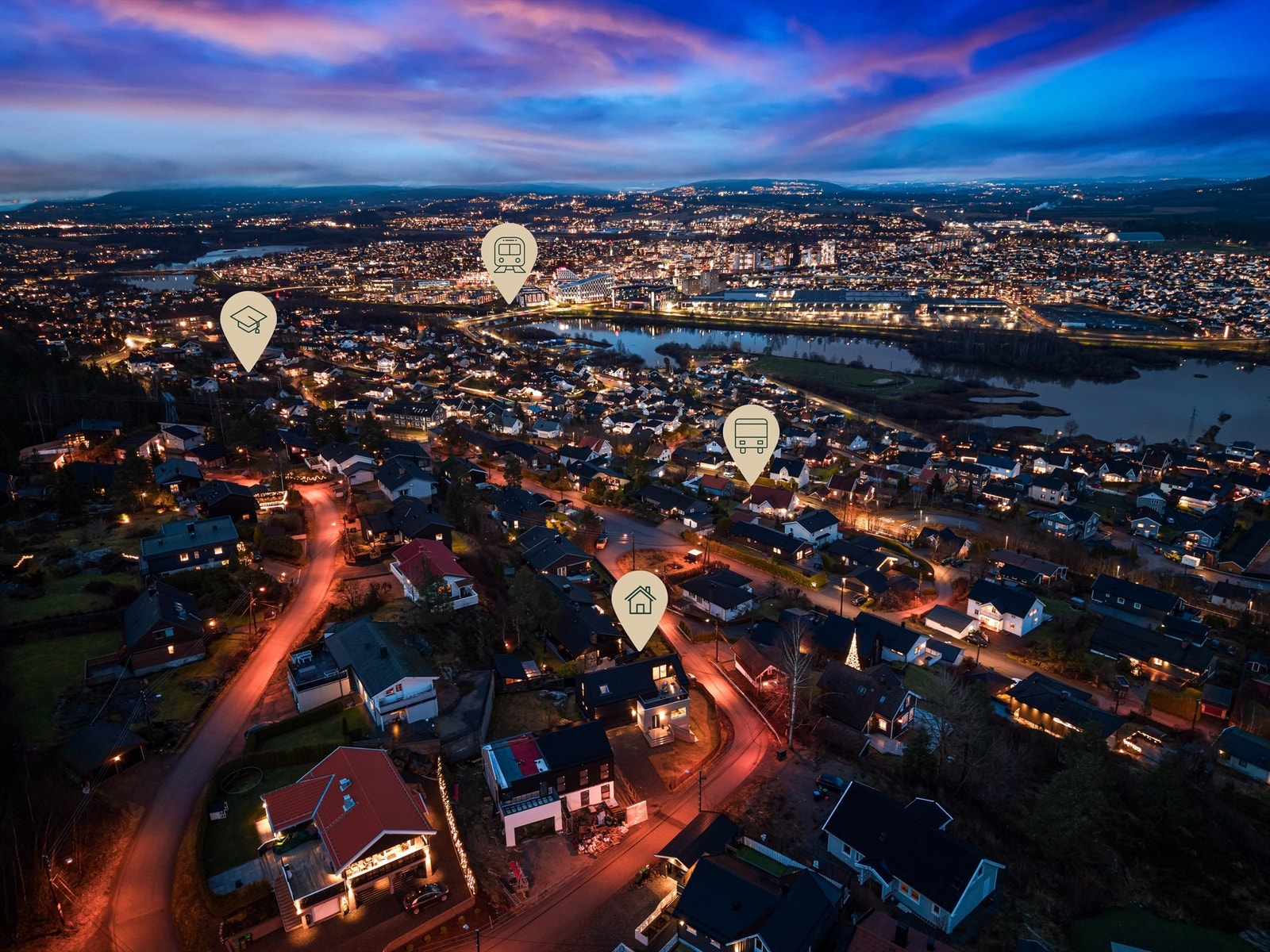 Boligen har svært god beliggenhet, flott utsikt med kort vei til offentlig transport, barneskoler, butikker og servicetilbud Galleribilde