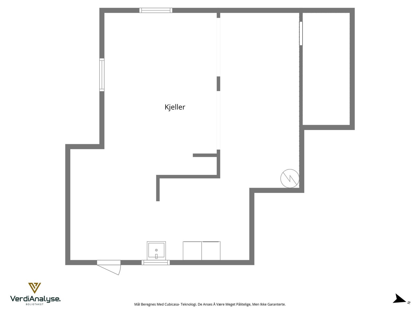 Plantegning - kjeller. Galleribilde