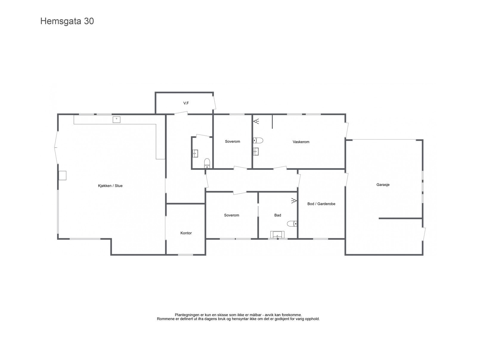 Plantegning for huset Galleribilde