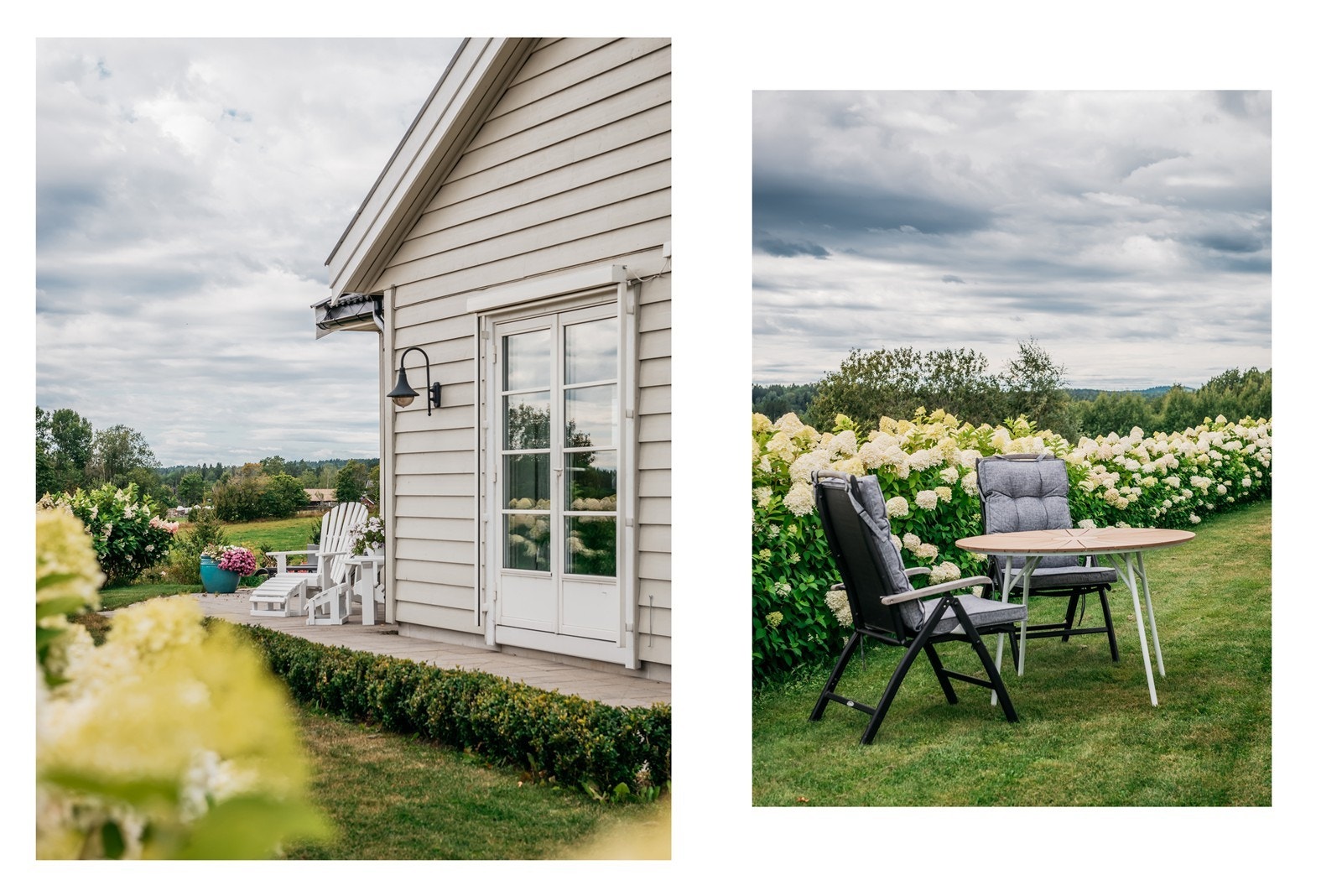 Flere sittegrupper rundt om huset Galleribilde