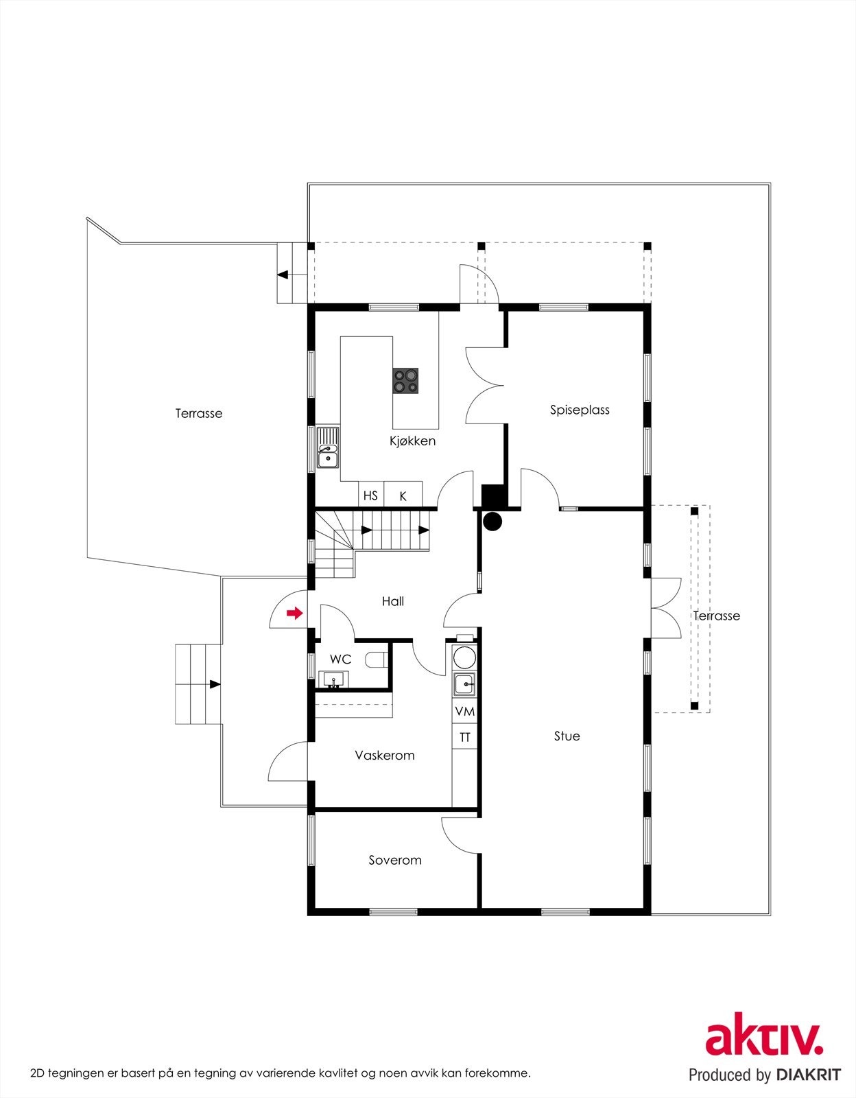 Plantegning 1. etasje Galleribilde