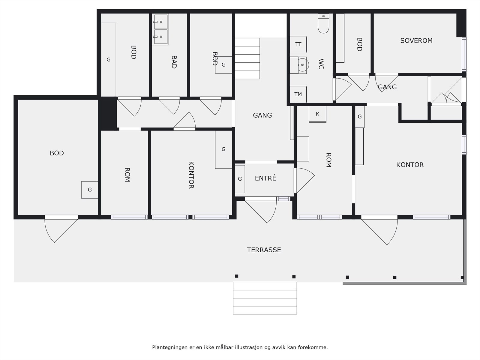 Plantegning underetasje. Galleribilde