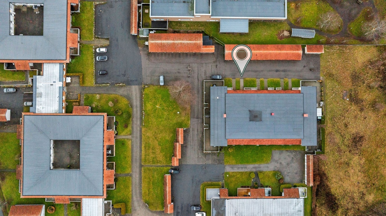 Eiendommen sett ovenfra Galleribilde
