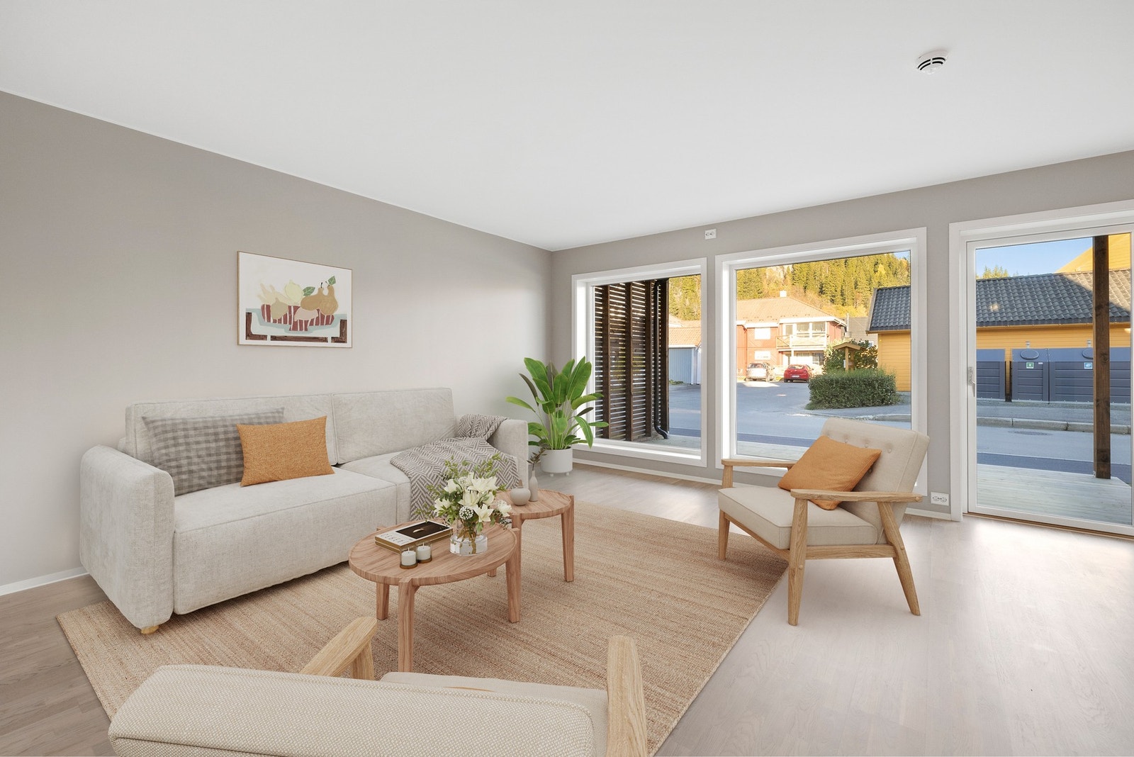 Sømløs overgang mellom ute- og innemiljø (Digitalt innredet) Galleribilde